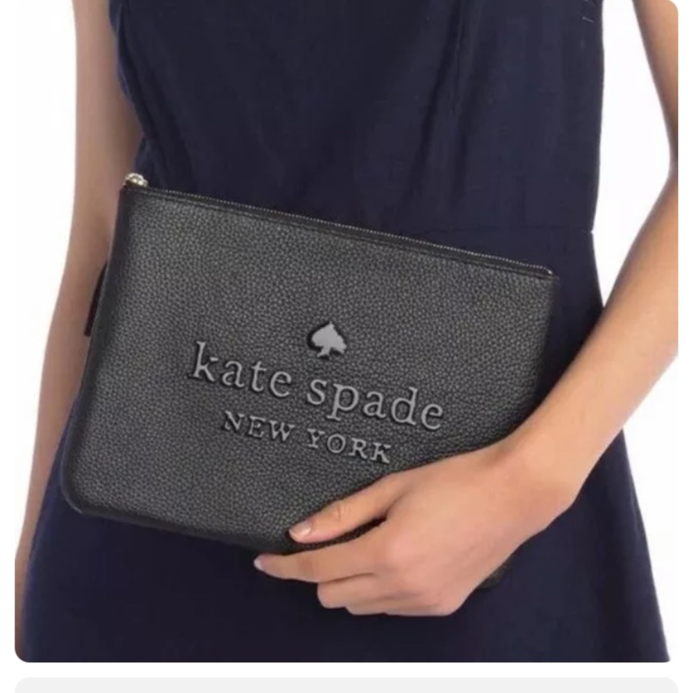 NWT, Kate Spade Sienna Pebbled Leather Clutch.